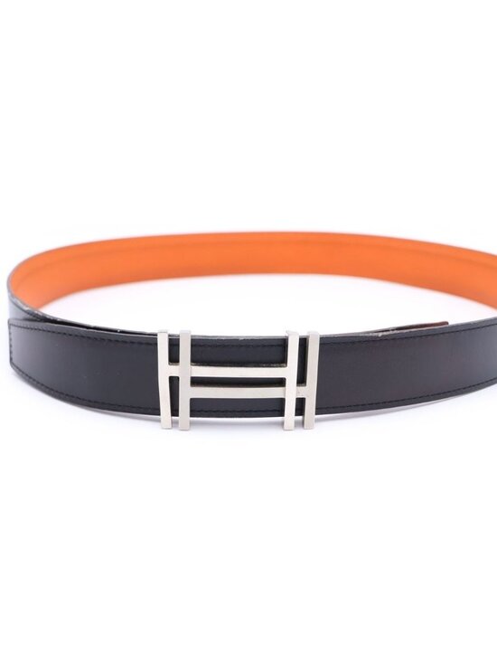 Hermes O Carre Leather Belt Silver main image 2